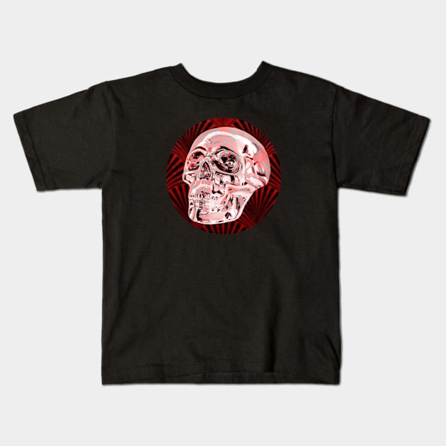 Skull metal vintage retro Kids T-Shirt by Aurora X